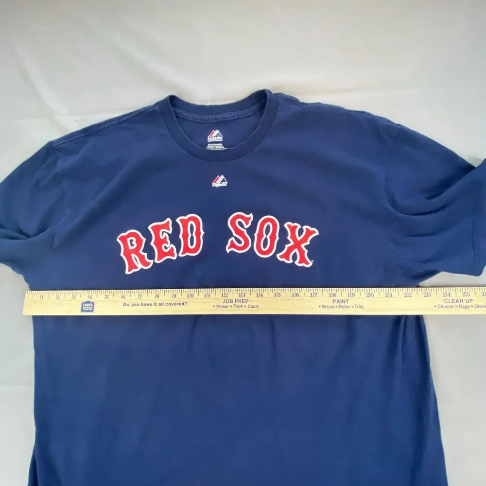 Majestic Boston Red Sox T Shirt Mens XL Navy Blue Graphic Tee Short Sleeve MLB